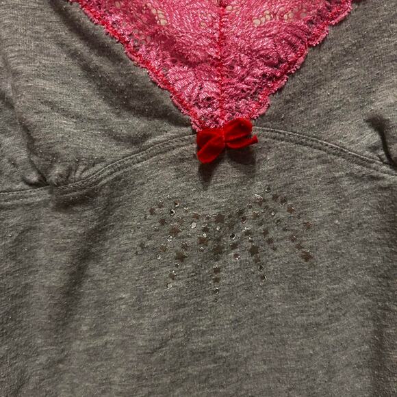 Victoria Secret Pink y2K Grey and pink lace cami - Picture 3 of 8